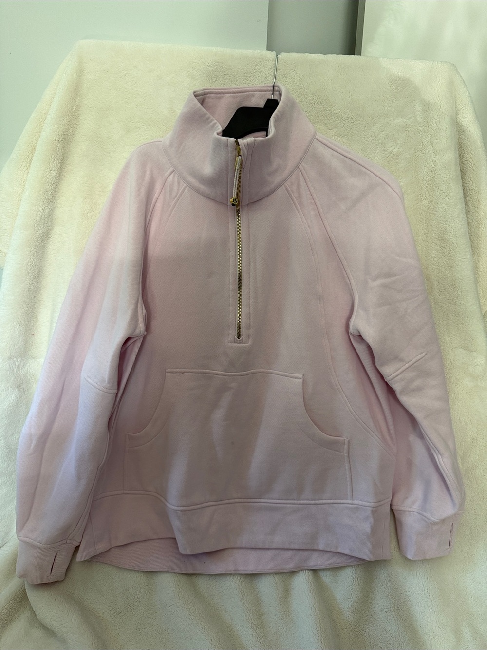 lululemon Scuba Half-Zip Funnel Neck Pullover Long Milkshake Gold NWOT